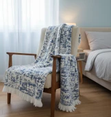 CYL ÇİFT KİŞİLİK ŞÖNİL BATTANİYE İNDİGO thumbnail 1