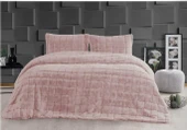 LUXE BATTANİYE YATAK ÖRTÜSÜ SETİ SQUARE PUDRA - 2