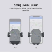 AUKEY HD-C48-BK 360 DERECE TÜM CIHAZLARLA UYUMLU ARAÇ IÇI TELEFON TUTUCU KOLAY KILITLEME/BIRAKMA - 3