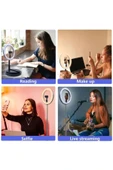 ASFAL 168 cm Katlanabilir Taşınabilir 10 inç Halka Youtuber, Makyaj, Tiktok, Selfie Işığı Led Lamba - 4