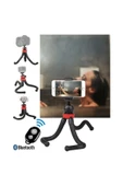 ASFAL Bluetooth Kumandalı Esnek Tripod Masaüstü Katlanabilir Flexible Ahtapot Tripod Telefon Tutuculu thumbnail 1
