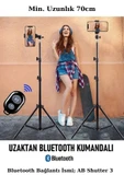 ASFAL Bluetooth Kumandalı 210 Cm Tripod Telefon Tutuculu Selfie Çubuğu Telefon, Kamera Ve Lamba Tripodu - 1