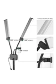 ASFAL 210 cm Tripodlu, Çift Kollu, LCD Ekranlı, Led Halka Lambası, 3200-5600K Kuaför Güzellik Salonu Işığı thumbnail 6
