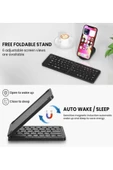 ASFAL Telefon Standı Hediyeli, Katlanabilir, Bluetooth Klavye, Kablosuz, Telefon ve Tablet Klavyesi - 2