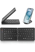 ASFAL Telefon Standı Hediyeli, Katlanabilir, Bluetooth Klavye, Kablosuz, Telefon ve Tablet Klavyesi - 1