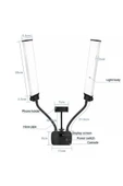 ASFAL 210 cm Tripodlu, Çift Kollu, LCD Ekranlı, Led Halka Lambası, 3200-5600K Kuaför Güzellik Salonu Işığı thumbnail 4