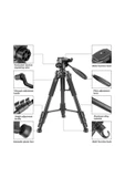 ASFAL Profesyonel Bluetooth Kumandalı 175 Cm Sabitleyici Tripod Telefon Tutucu Ve Çantalı Tripod thumbnail 2