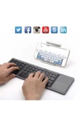 ASFAL Touchpadli Katlanabilir Bluetooth Klavye Telefon Tablet ve Pc Uyumlu Taşınabilir Klavye - 4