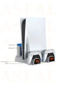 ASFAL PS5 Led Işıklı Organizer Soğutma Standı Kol Şarj İstasyonu Stand Dock 11 Adet Oyun Koyma Standı - 2