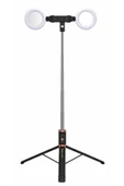ASFAL Aynalı, Çift Işıklı, Bluetooth Uzaktan Kumandalı Selfie Işığı, 170 cm Tripod, Telefon Selfie Çubuğu thumbnail 7