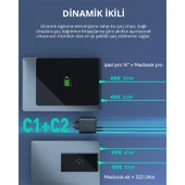 AUKEY PA-B7S-BK 100W DÖRT BAGLANTI NOKTALI PD GAN DUVAR SARJ CIHAZI - 3