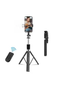 ASFAL Led Işıklı Gopro Uyumlu Bluetooth Kumandalı 170 Cm Selfie Çubuğu Ve Tripod Telefon Tutacağı thumbnail 5