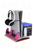 ASFAL PS5 için Şarj Ünitesi Soğutucu Organizatör Slim ve Tüm PS5 Modeller ile Uyumlu RGB Soğutma Sessiz - 3