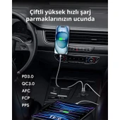 AUKEY CC-Y23-BK 65W IKI TYPE-C PD ARAÇ SARJ CIHAZI - 3