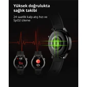 AUKEY SW-2P-GY AKILLI SAAT 3.7CM LCD BLUETOOTH ÇAGRI SAGLIK GÖZETIMI SPOR BILDIRIMLERI IP67 GRI - 2