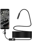 S STORE Endoskopik Yılan Kamera 2 mt Pro Sert Kablo (usb+micro+type-c) - 1