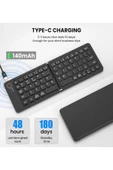 ASFAL Telefon Standı Hediyeli, Katlanabilir, Bluetooth Klavye, Kablosuz, Telefon ve Tablet Klavyesi - 3