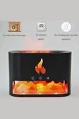 ASFAL Ultrasonik Buhar Makinesi Şömine Efekt Aroma Difüzör 250ml Nemlendirici 3d Kristal Kaya Tuzu - 2