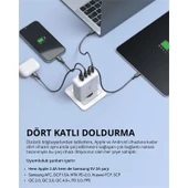 AUKEY PA-B7S-WH 100W DÖRT BAGLANTI NOKTALI PD GAN DUVAR SARJ CIHAZI - 3