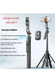 ASFAL Yüz Takibi Yapan Selfie Çubuğu Taşınabilir, 360° Dönen Uzaktan Kumandalı 153 Cm, Gopro Uyumlu Tripod - 7