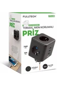 ASFAL Usb Girişli Termal Akım Korumalı Isıya Dayanıklı 10 Amper 3'lü Duvar Tipi Priz, Smart Akım Dengeleme - 2