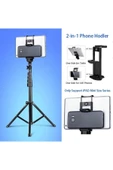 ASFAL 360 Derece Döner Başlıklı Tablet Ve Telefon Tutucu Stand 210 Cm Tripod 2 In 1 Metal Ayaklı Stand thumbnail 7