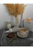 ASFAL Şeffaf Pleksi Tepsi 25x25 Cm Servis, Kahve, Çay Ve Sunum Tepsisi - 2