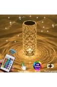 ASFAL Kumandalı 16 Renkli Dokunmatik Kristal Led Masa Lambası Şarjlı Rgb Atmosfer Işığı thumbnail 6