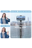 ASFAL Yüz Takibi Yapan Selfie Çubuğu Taşınabilir, 360° Dönen Uzaktan Kumandalı 153 Cm, Gopro Uyumlu Tripod - 8