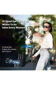 ASFAL Yüz Takibi Yapan Selfie Çubuğu Taşınabilir, 360° Dönen Uzaktan Kumandalı 153 Cm, Gopro Uyumlu Tripod - 5
