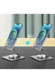 ASFAL 360° Dönen Metal Masaüstü Tablet ve Telefon Standı Açılı, Katlanabilir Telefon ve Tablet Tutucu - 6