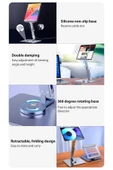 ASFAL Alüminyum, Açı ve Yükseklik Ayarlı 360° Dönen Masaüstü Telefon Laptop, Macbook İpad ve Tablet Standı - 7