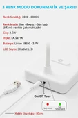 ASFAL Telefon Standlı 30 Ledli Dokunmatik, Şarjlı, Okuma Lambası Masa Lambası Gece Lambası 3 Renk Işıklı - 4