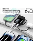 ASFAL Kendinden Kablolu Taşınabilir Pratik 10000 mAh Powerbank Led Göstergeli Güç Deposu - 6
