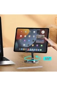 ASFAL Gümüş 360° Dönebilen Katlanabilir Masaüstü Telefon Tutucu, Taşınabilir Tablet Tutacağı Tablet Standı - 4