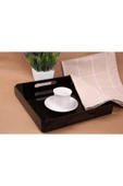 ASFAL Tutma Saplı Siyah Pleksi Tepsi 25x25 Cm Servis, Kahve, Çay, Sunum Ve Hediyelik Tepsi 3mm - 1