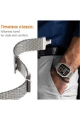 ASFAL Apple Watch 3/4/5/6/7/8/9/10/se/ultra/ultra2 44mm/45mm/46mm/49mm Uyumlu Milano Metal Hasır Kordon thumbnail 4