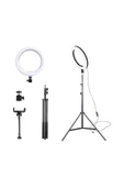 ASFAL 10" Halka Led 210 Cm Tripodlu Youtuber Video Selfie Stüdyo Makyaj Tiktok Işığı Ring Light thumbnail 1