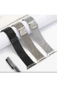 ASFAL Apple Watch 3/4/5/6/7/8/9/10/se/ultra/ultra2 44mm/45mm/46mm/49mm Uyumlu Milano Metal Hasır Kordon thumbnail 4