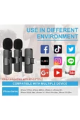 ASFAL Iphone Uyumlu Ikili Kablosuz Yaka Mikrofonu, Wireless Ios Lighting Uyumlu Canlı Yayın Yaka Mikrofonu - 3