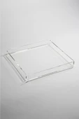 ASFAL Şeffaf Pleksi Tepsi 25x25 Cm Servis, Kahve, Çay Ve Sunum Tepsisi - 4