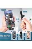 ASFAL Iphone Uyumlu Ikili Kablosuz Yaka Mikrofonu, Wireless Ios Lighting Uyumlu Canlı Yayın Yaka Mikrofonu - 5