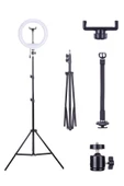 ASFAL 12" Halka Led 210 Cm Tripodlu Youtuber Video Selfie Stüdyo Makyaj Tiktok Işığı Ring Light - 1