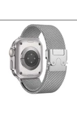 ASFAL Apple Watch 3/4/5/6/7/8/9/10/se/ultra/ultra2 44mm/45mm/46mm/49mm Uyumlu Milano Metal Hasır Kordon thumbnail 1
