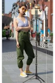 ASFAL 195 Cm Çantalı, Kumandalı 2in1 Tripod Ve Selfie Çubuğu Telefon Ve Kamera Uyumlu Taşınabilir Monopod - 4
