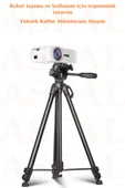 ASFAL Tam Profesyonel 173cm Kamera Cep Telefonu Projeksiyona Uygun Taşıma Çantalı Tripod - 3