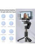 ASFAL Bluetooth Kumandalı Işıklı Gimbal, Taşınabilir 360° Dönebilen Tripod Işıklı Selfie Işığı - 4