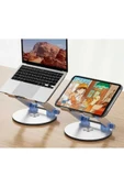 ASFAL 30 Kg Taşıma Kapasiteli, 17' Uyumlu, 360° Dönen Masaüstü Metal Laptop ve Tablet Standı Laptop Tutucu - 8