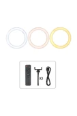 ASFAL 18 Inç Kumandalı Işık Led 210 Cm Tripod Youtuber Video Selfie Stüdyo Makyaj Tiktok Işığı Ring Light - 4