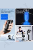 ASFAL Akıllı Tripod Hareketli Gimbal Kumandalı Çok Amaçlı Video Selfie Telefon Tutucu - 5